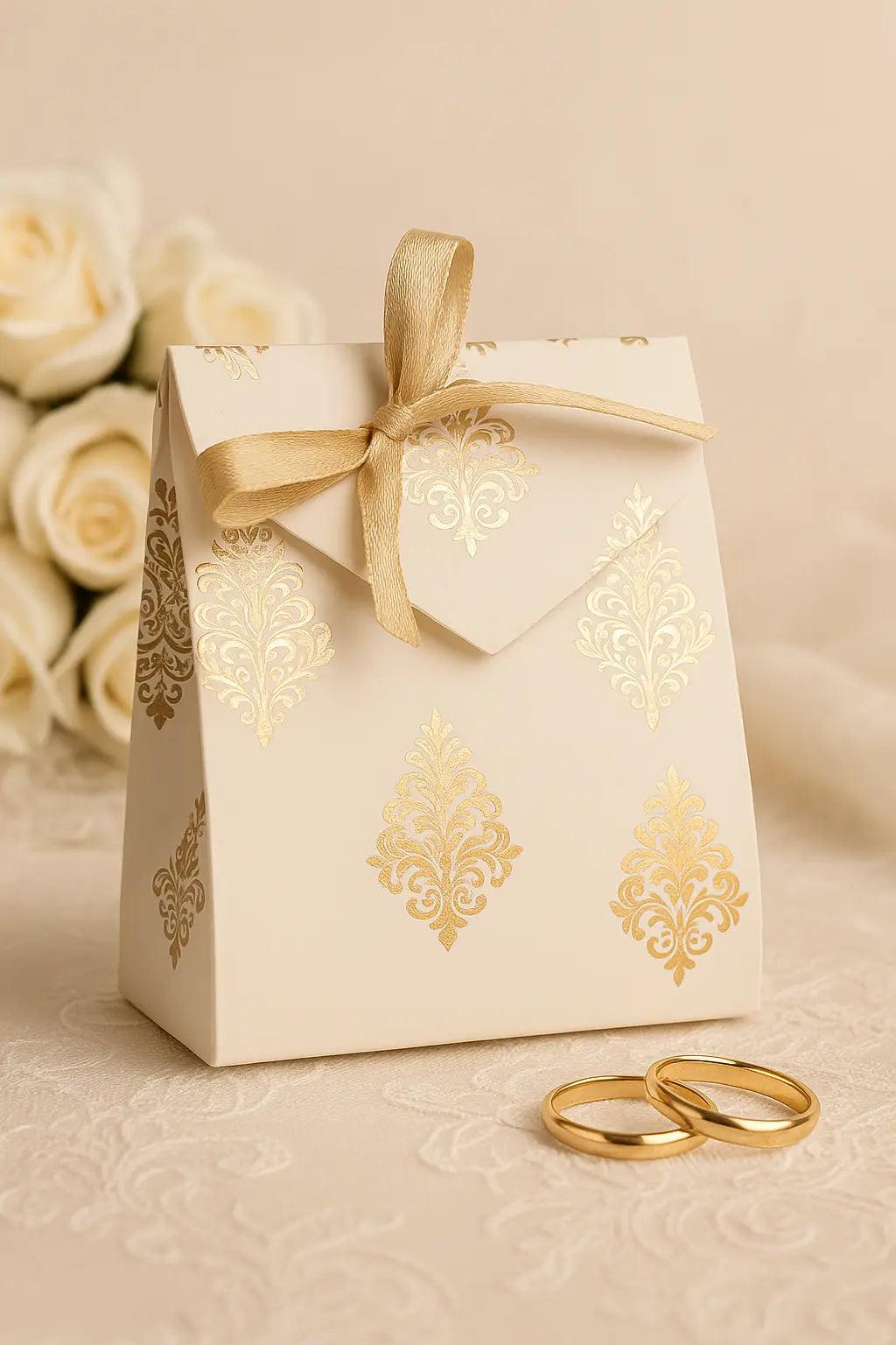 Elegant Handbag-Style Bid Box with Golden Motif (100 Boxes) Inam Box Center