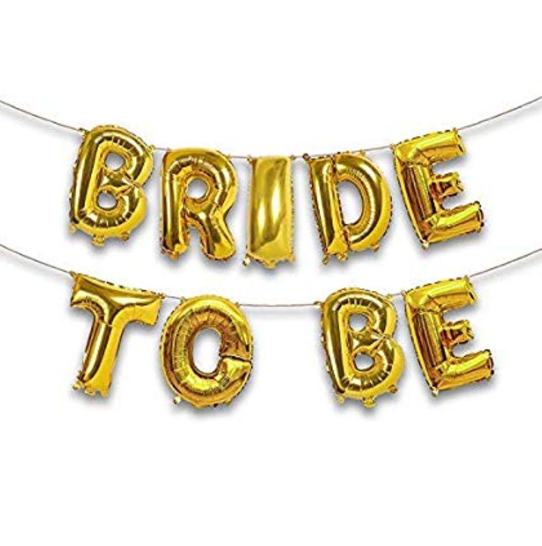 Bride To BE Foil Balloons 9 Pcs Set 16 (Inch Each Aphabets) For | Bride To Be Party Decor & Celebration |