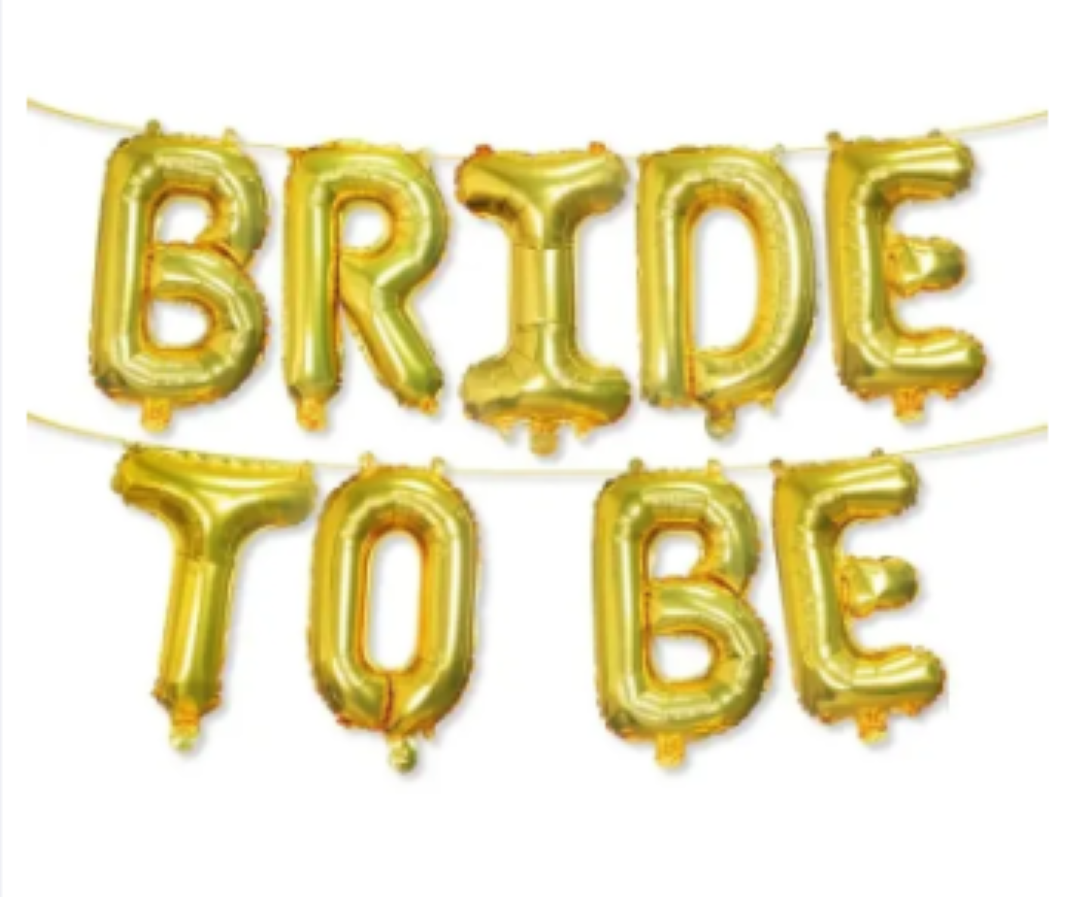 Bride To BE Foil Balloons 9 Pcs Set 16 (Inch Each Aphabets) For | Bride To Be Party Decor & Celebration |