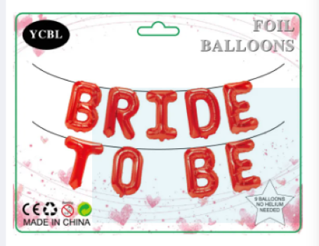 Bride To BE Foil Balloons 9 Pcs Set 16 (Inch Each Aphabets) For | Bride To Be Party Decor & Celebration |