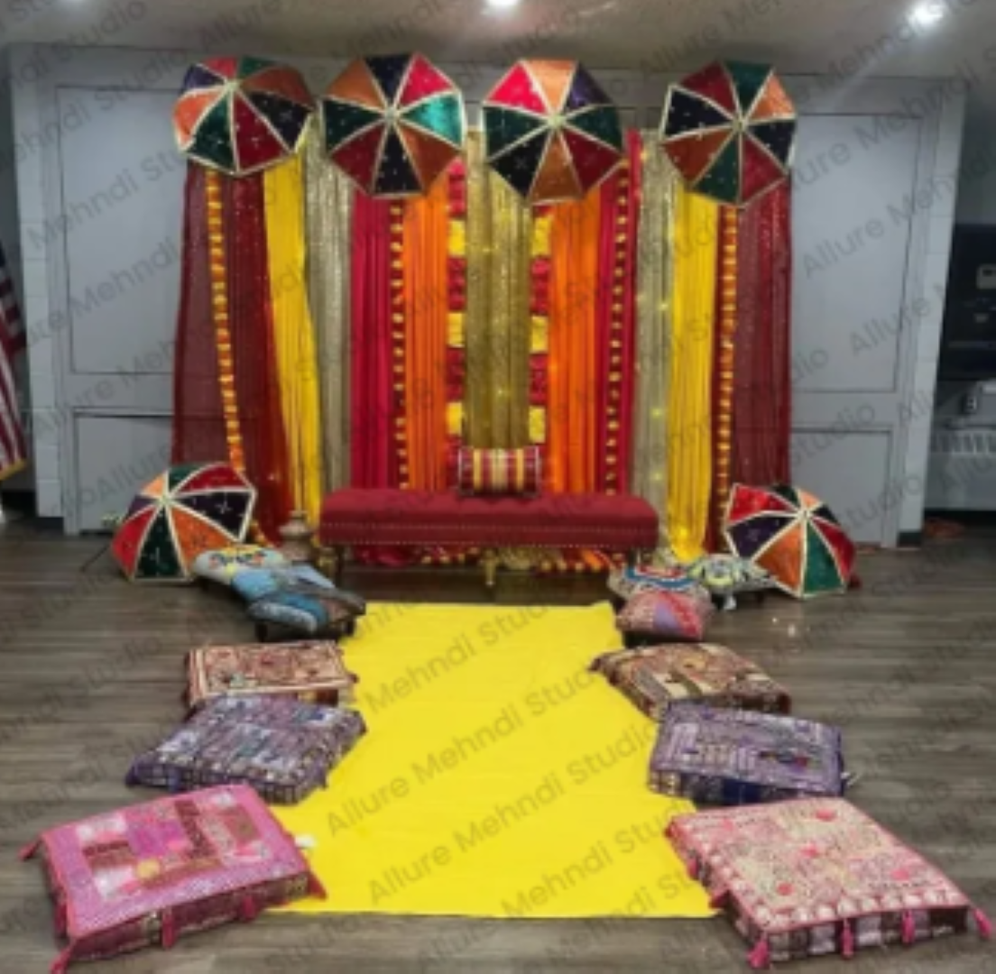 Wedding Velvet Umbrella | For | Nikkah,Maiyun, Mendhi, Dholki, Shadi, Decor