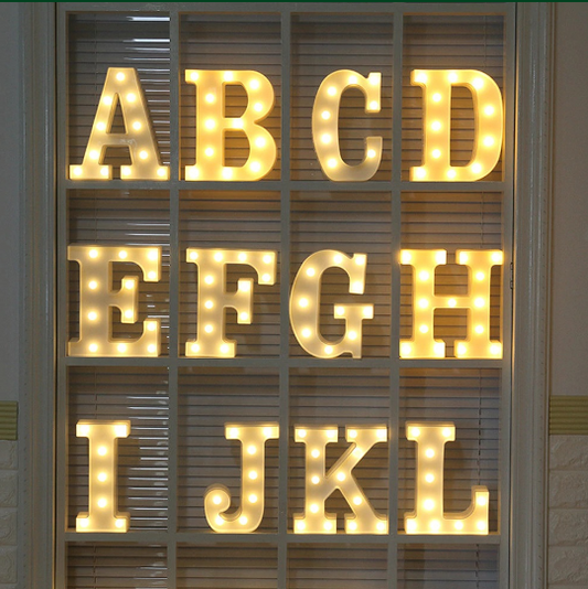 LED Alphabet And Numeric And Shapes Battery Operated All Led Letter ( A TO Z ) Including & Led Letter Piece, Light Up Marquee for Night Lights Wedding Birthday Party For Room and Decoration Using Without Electricity