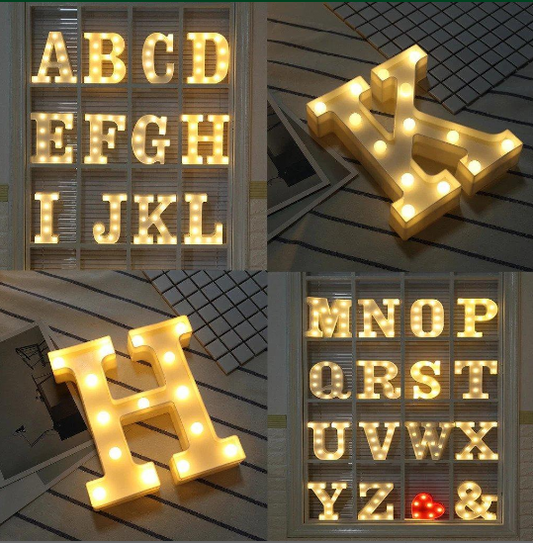 LED Alphabet And Numeric And Shapes Battery Operated All Led Letter ( A TO Z ) Including & Led Letter Piece, Light Up Marquee for Night Lights Wedding Birthday Party For Room and Decoration Using Without Electricity