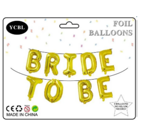 Bride To BE Foil Balloons 9 Pcs Set 16 (Inch Each Aphabets) For | Bride To Be Party Decor & Celebration |