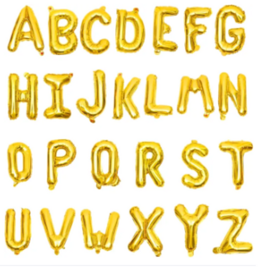 Alphabet Foil Balloons ( A to Z ) Letter 16 Inches Metallic High Quality Golden Color Customize Foil Balloon for Birthday Decoration Set , Bridal Shower Decoration Set , Anniversary Decoration Set , Customized Name Alphabet Foil Number Ratings 38