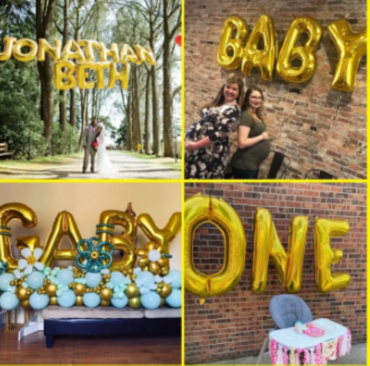 Alphabet Foil Balloons ( A to Z ) Letter 16 Inches Metallic High Quality Golden Color Customize Foil Balloon for Birthday Decoration Set , Bridal Shower Decoration Set , Anniversary Decoration Set , Customized Name Alphabet Foil Number Ratings 38