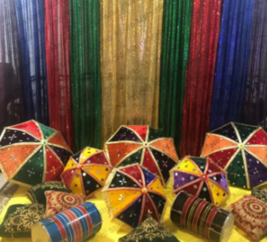 Wedding Velvet Umbrella | For | Nikkah,Maiyun, Mendhi, Dholki, Shadi, Decor