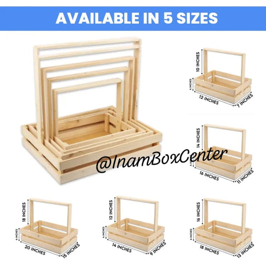 Wooden Basket | 5 Pcs Set | For | Home Decoration | Weddings, Engagments, Shadi, Nikkah, Mendhi | Party Supplies, Gifts, Indoor & Outdoor Festival & Events |